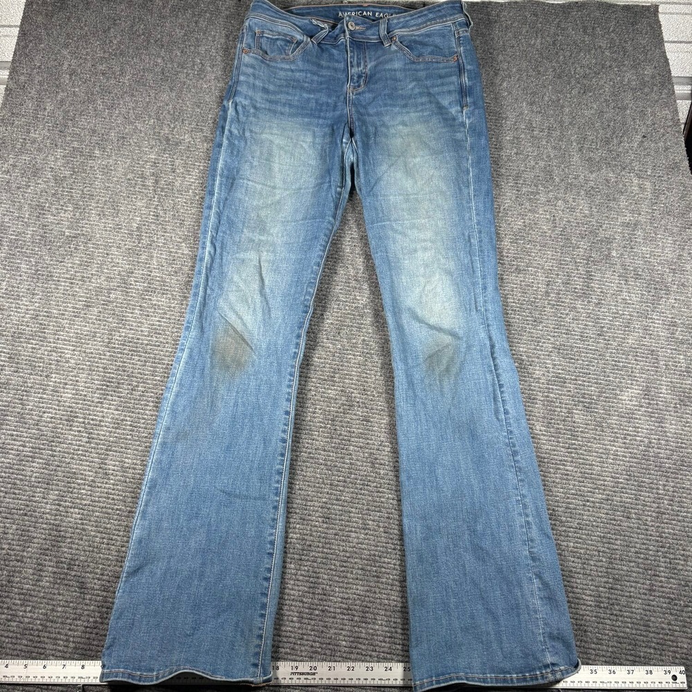 American Eagle Kick Boot Jeans Womens 10 X-Long Blue Good Next Level Stretch